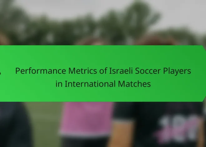 Performance Metrics of Israeli Soccer Players in International Matches