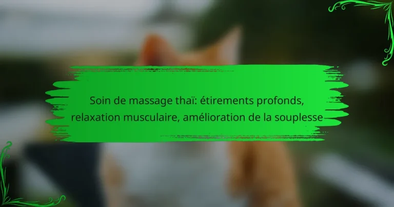 Soin de massage thaï: étirements profonds, relaxation musculaire, amélioration de la souplesse