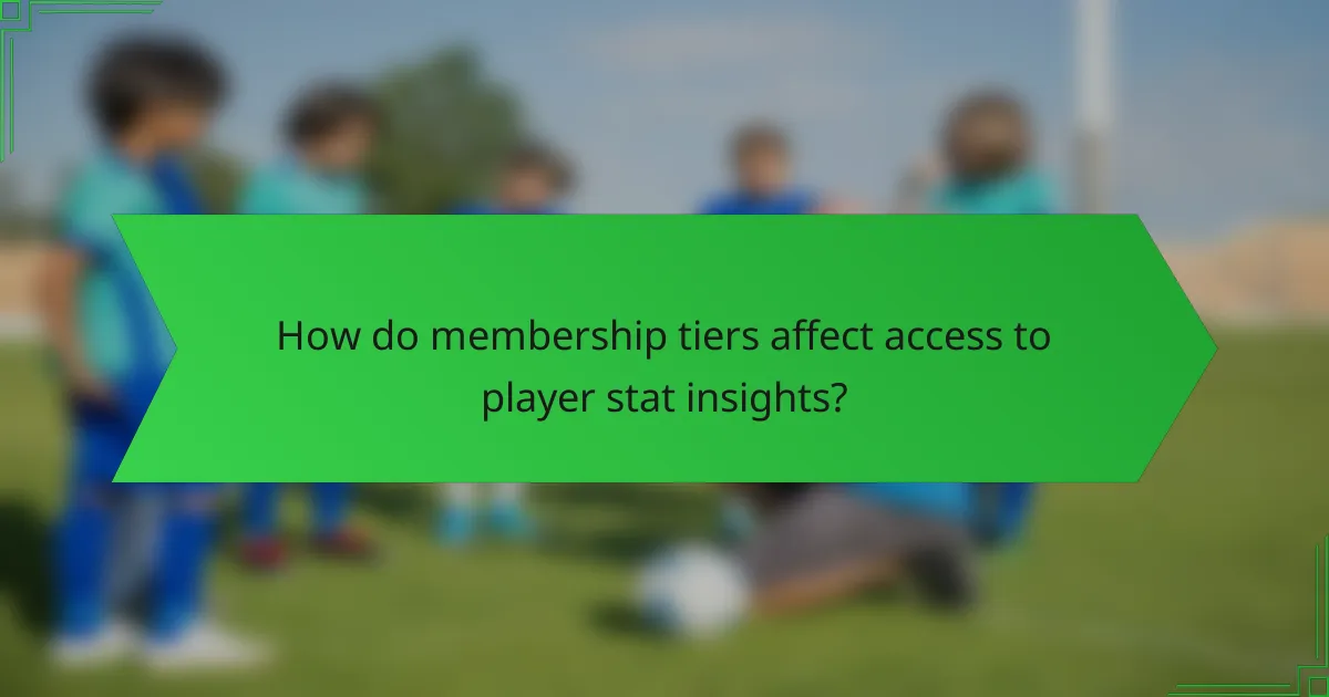 How do membership tiers affect access to player stat insights?
