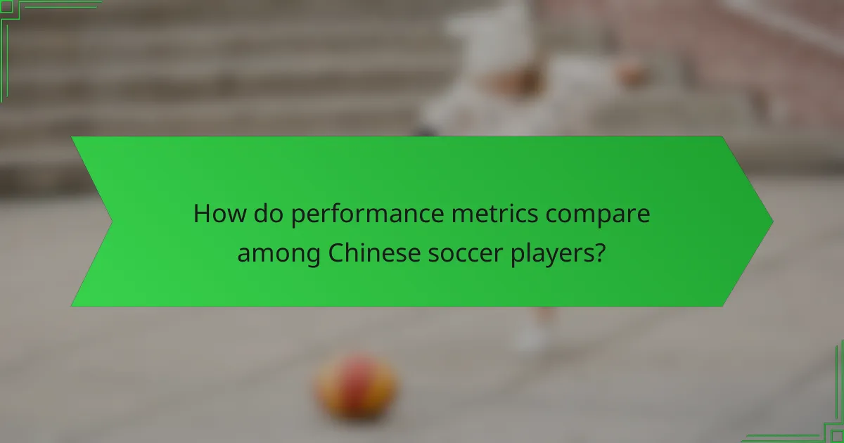 How do performance metrics compare among Chinese soccer players?