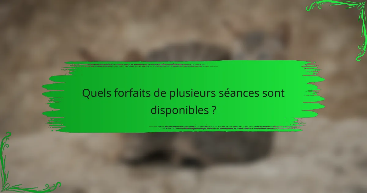 Quels forfaits de plusieurs séances sont disponibles ?
