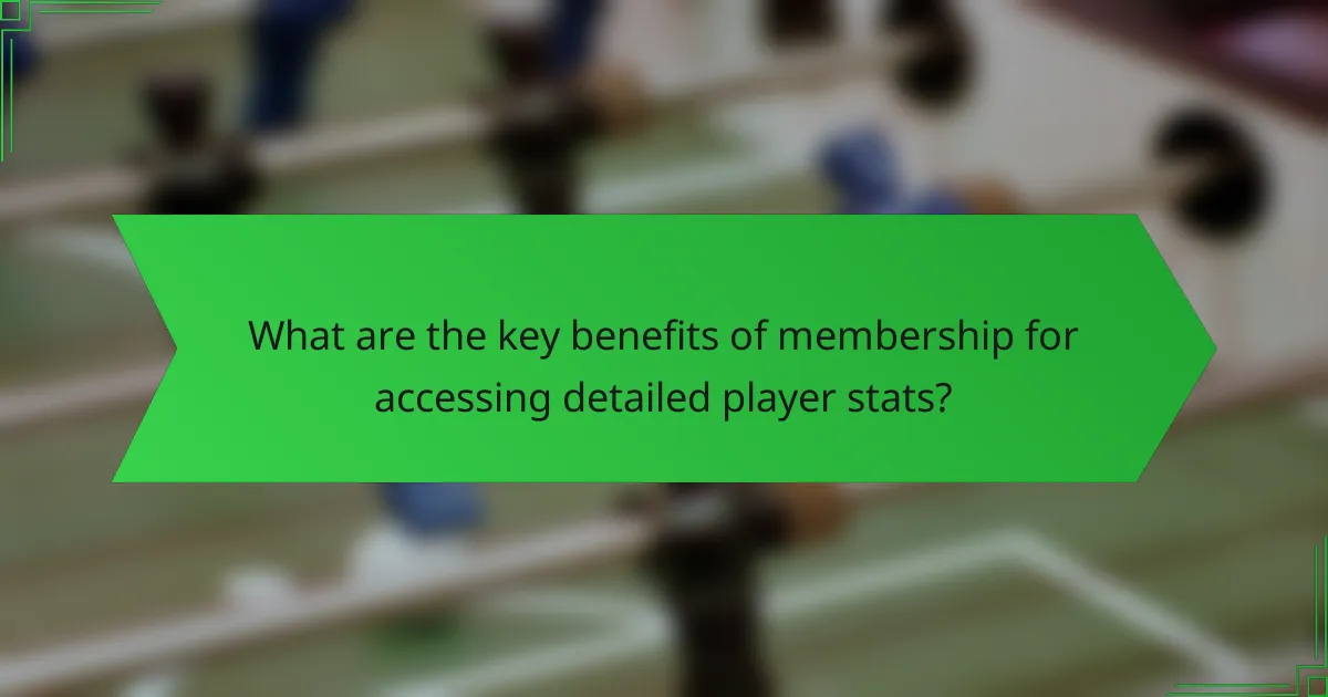 What are the key benefits of membership for accessing detailed player stats?
