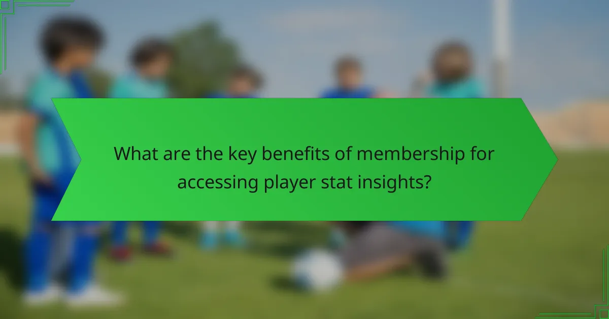 What are the key benefits of membership for accessing player stat insights?