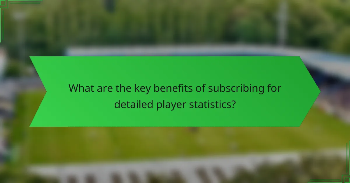 What are the key benefits of subscribing for detailed player statistics?