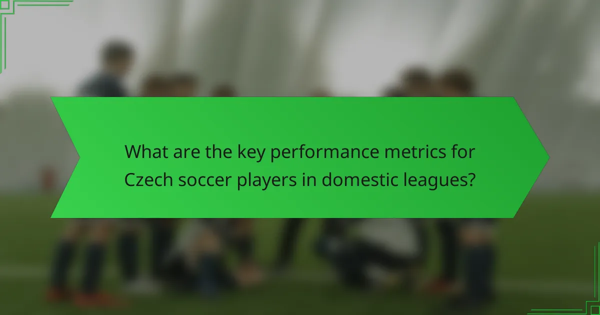 What are the key performance metrics for Czech soccer players in domestic leagues?