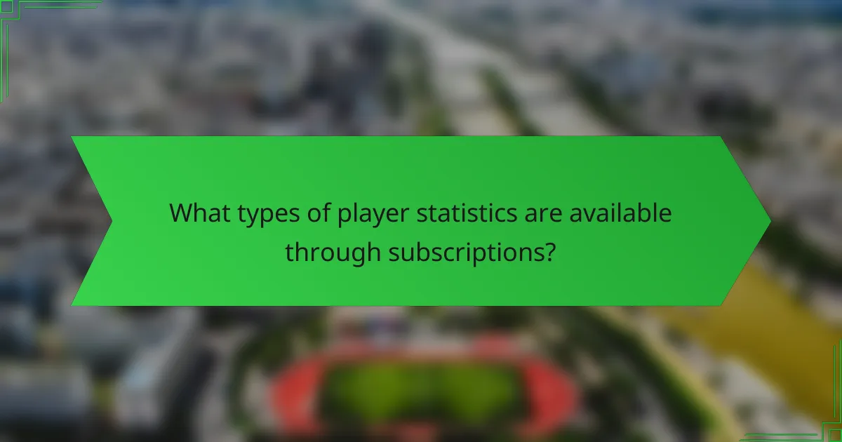What types of player statistics are available through subscriptions?