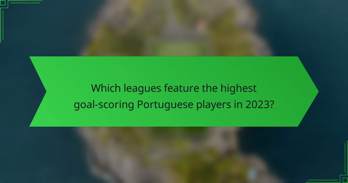 Which leagues feature the highest goal-scoring Portuguese players in 2023?